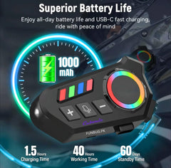 Motorcycle Helmet Bluetooth Headset – BT 6.0 Wireless Earphone.