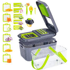 22 In 1 Vegetable Cutter With Stainless Steel Blades And Interchangeable Accessories Multipurpose Kitchen Slicer Too
