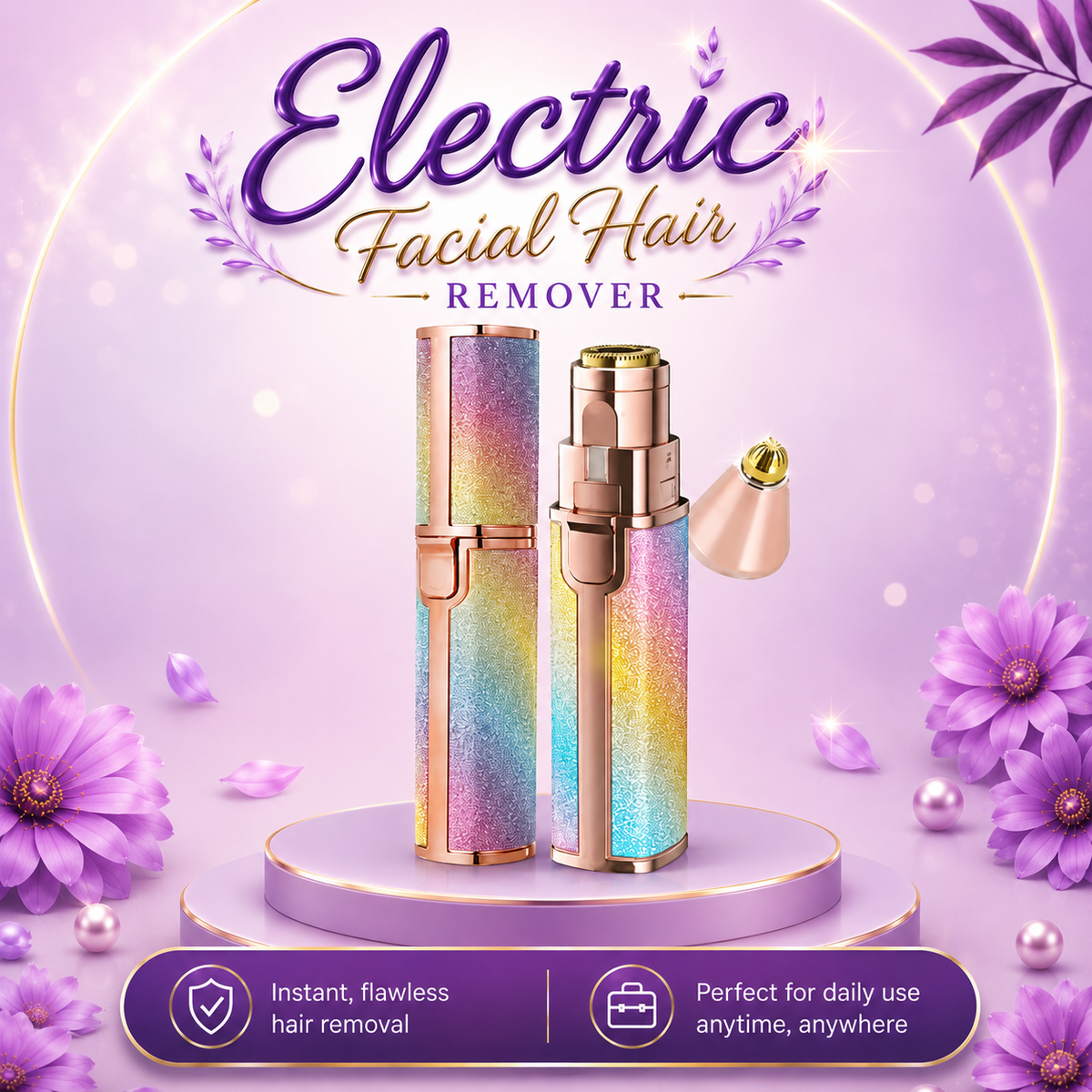 Flawless 2 In 1 Eyebrow Trimmer Multi Attractive Color With USB Charging Cable And Cleaning Brush