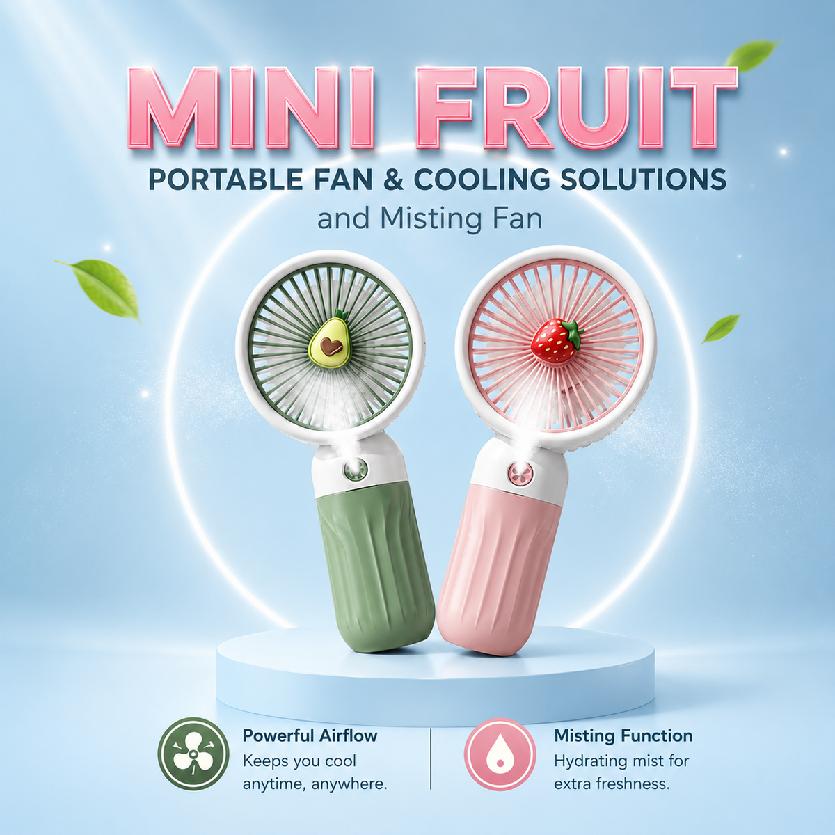 Rechargeable Mini Multifunctional Cooling Fan | Portable Desk & Handheld Fan