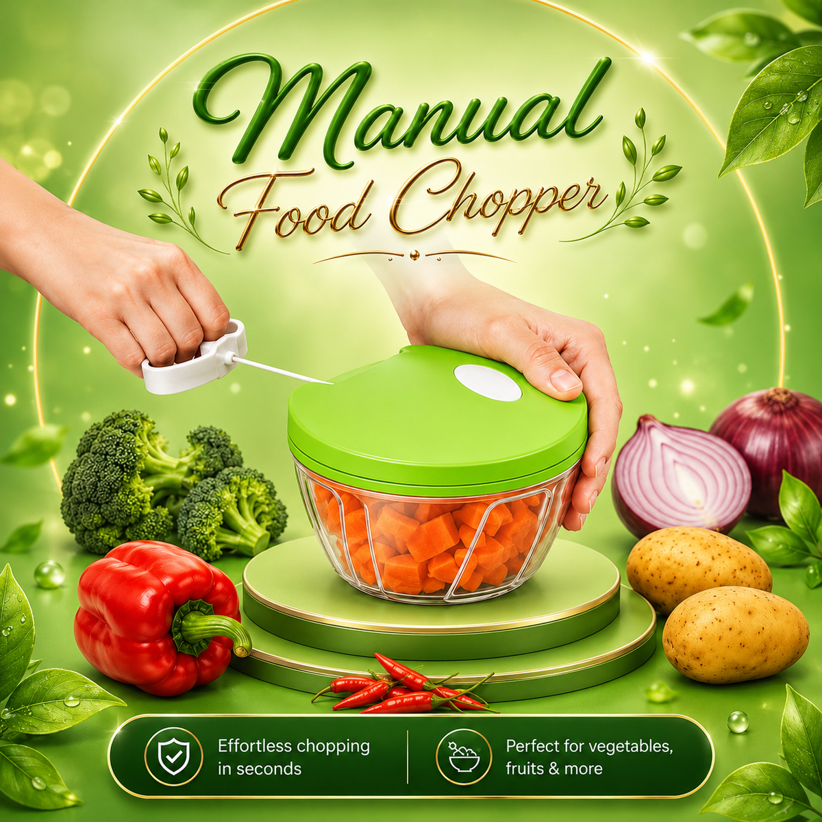 Multi-Function Food Processor - Chopper, Cutter, Grinder, Shredder, Mincer, Mini Garlic Slicer & Slicer for Kitchen (Random Color)