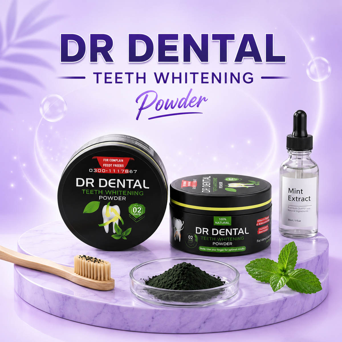 Dr. Dental Teeth Whitening Powder | 100% Natural Herbal Formula 50g
