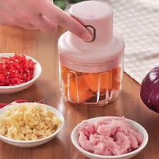 Mini Food Chopper Portable USB Rechargeable Vegetable Garlic Meat Grinder | With Cable - Size 250ml