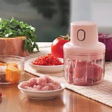 Mini Food Chopper Portable USB Rechargeable Vegetable Garlic Meat Grinder | With Cable - Size 250ml