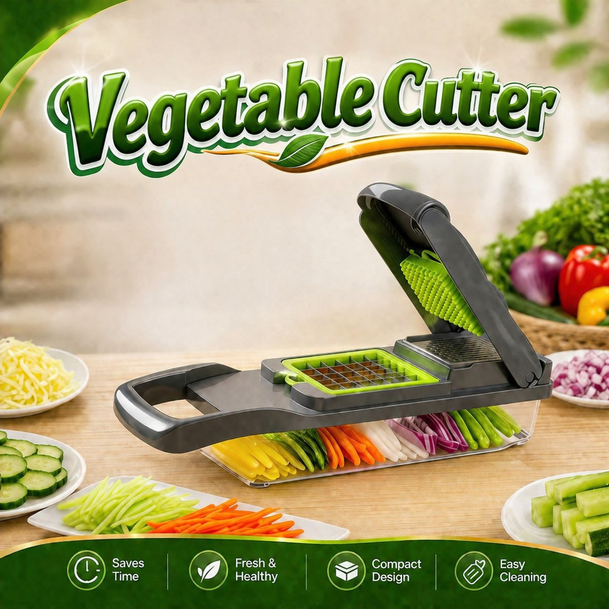 22 In 1 Vegetable Cutter With Stainless Steel Blades And Interchangeable Accessories Multipurpose Kitchen Slicer Too