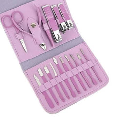 16-Piece Premium Personal Manicure & Pedicure Grooming Kit – Professional Stainless Steel Nail Clippers & Care Set with Travel Case